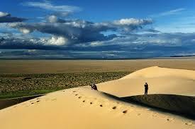 Walking on the sand dune
