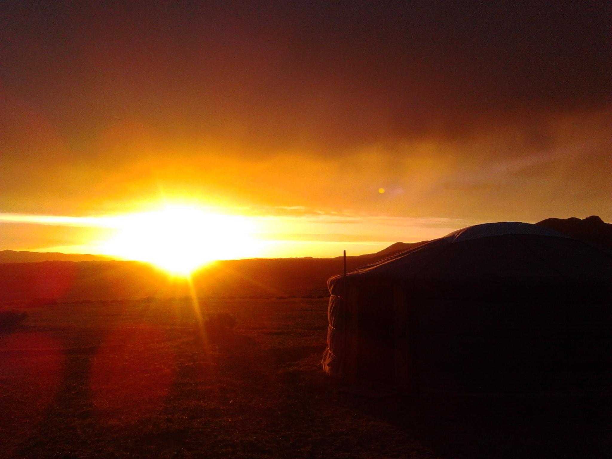 Sunset in Gobi, Mongolia
