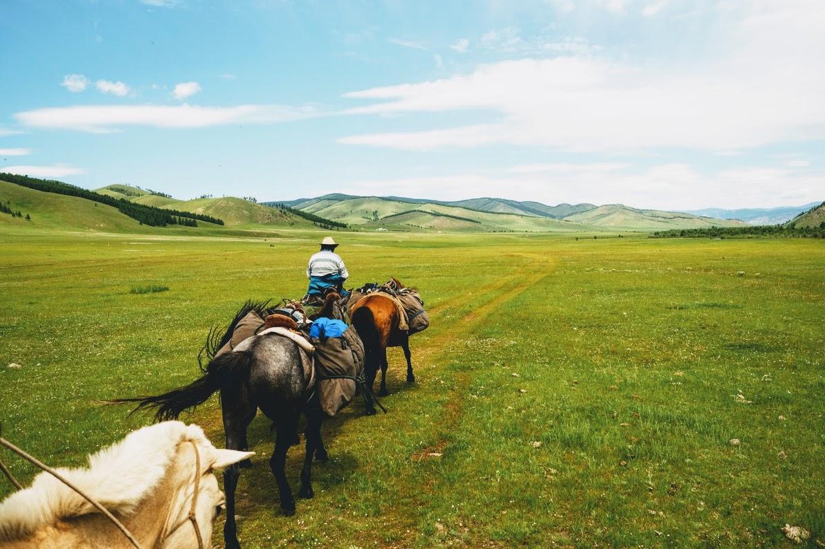 Horse riding at Khovsgol lake